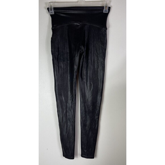 Spanx By Sara Blakely Faux Leather Slim Nylon Leggings Women’s Size L Shapewear - Picture 5 of 12
